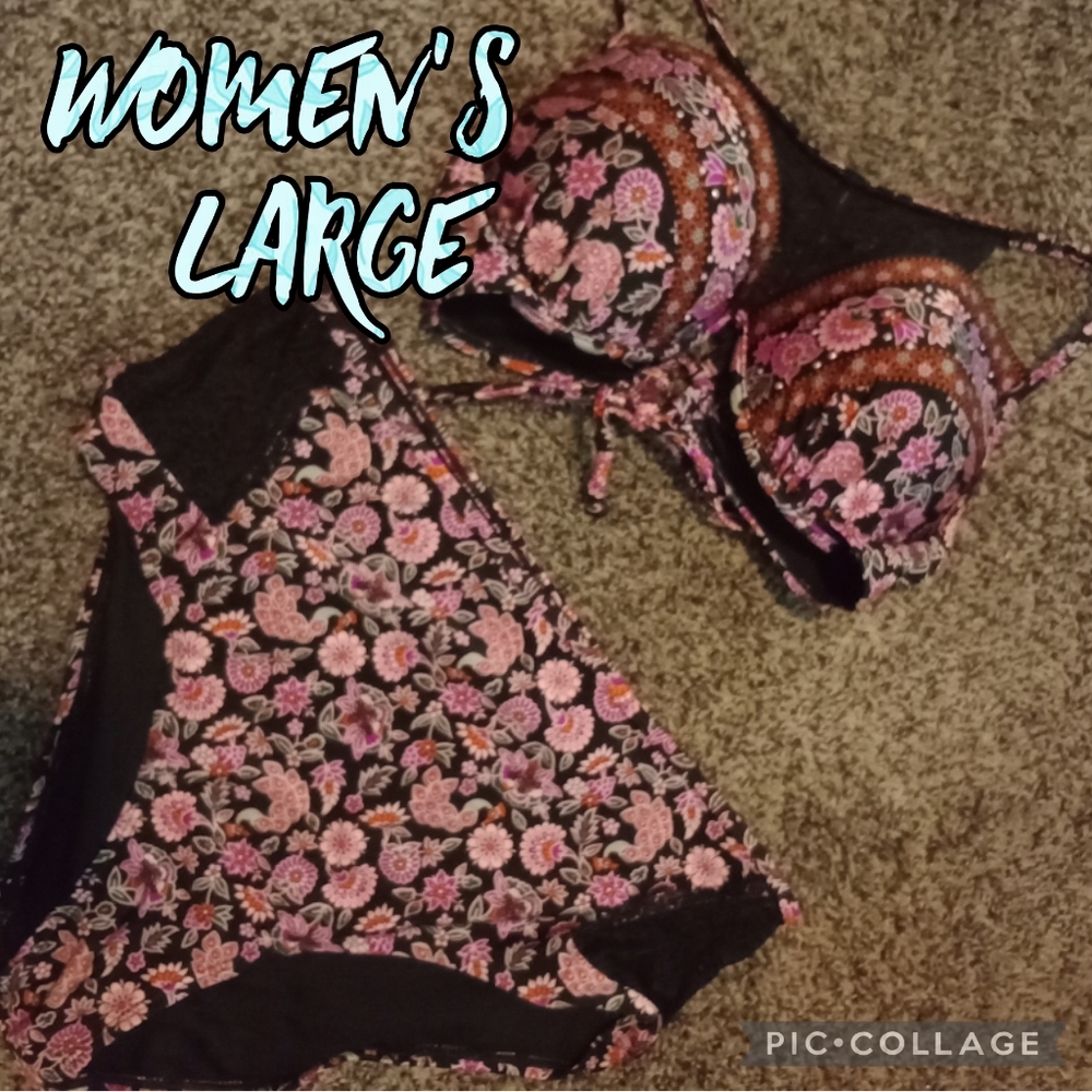 Women's Large Time and Tru High Waisted Bikini